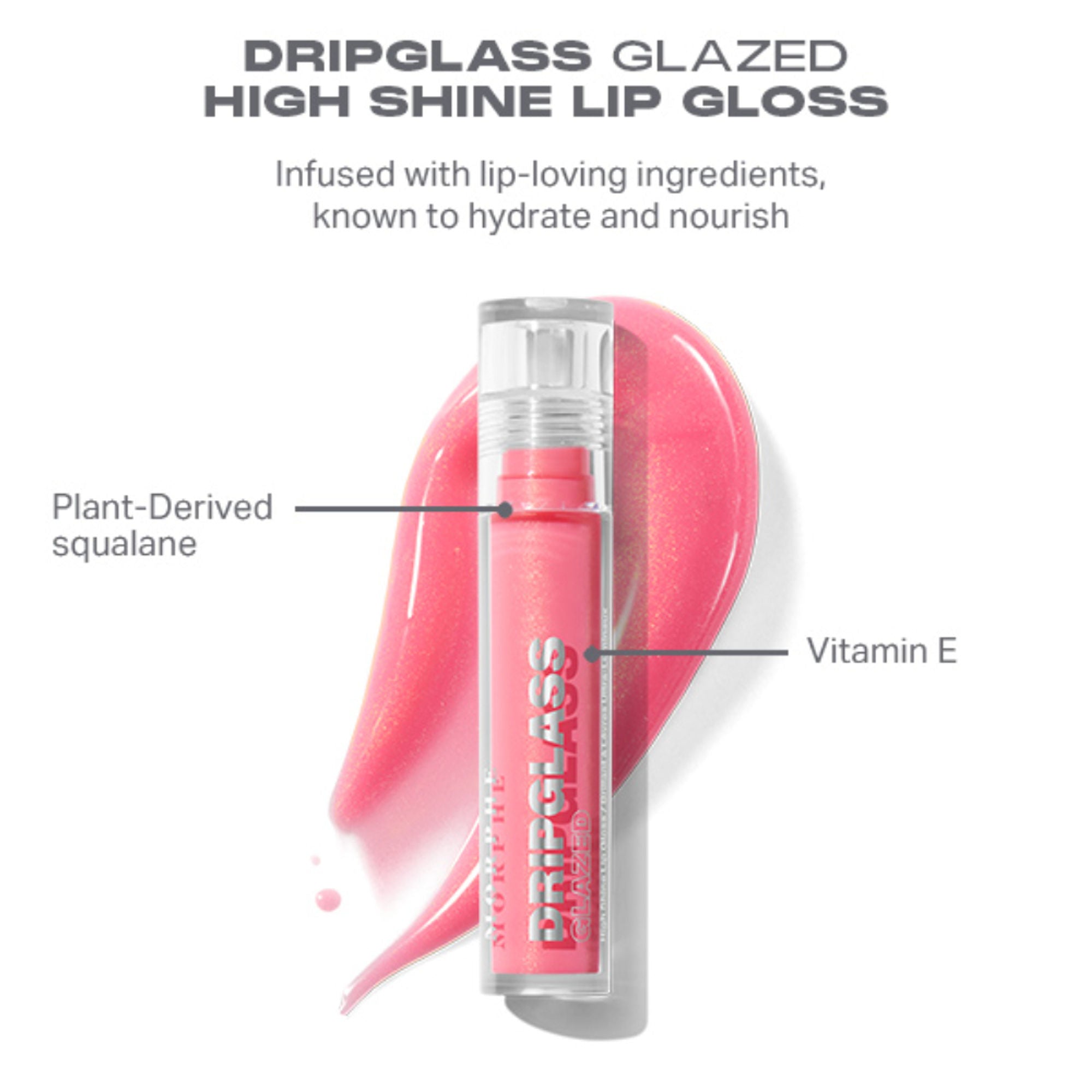 MORPHE Dripglass Glazed High Shine Lip Gloss - Glint Of Pink | Grocsy