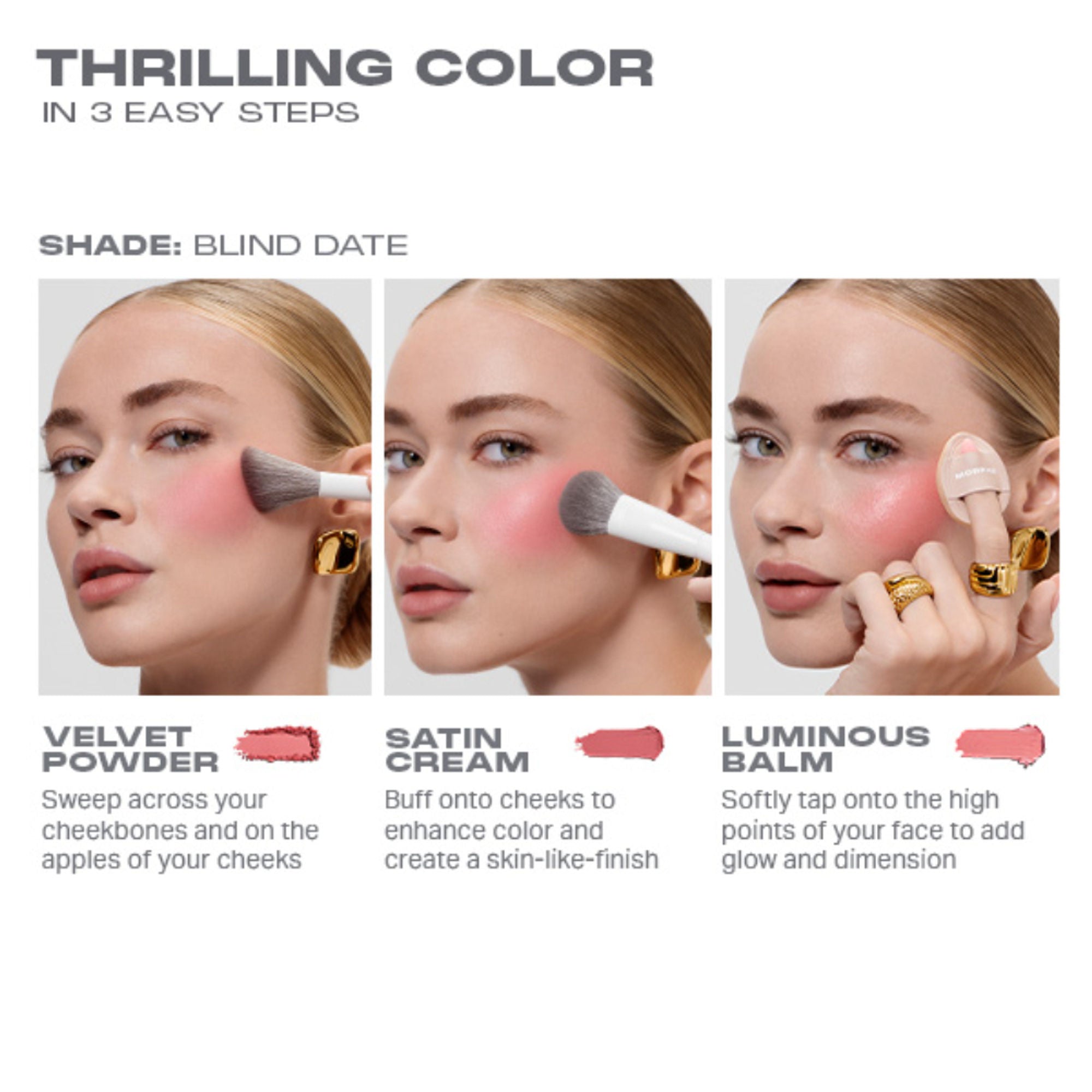MORPHE Cheek Thrills Multi Finish Face Trio - Cabana Club | Grocsy
