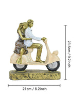 Tied Ribbons Romantic Love Couple On Scooter Showpiece Statue Decorative Items For Home | Grocsy