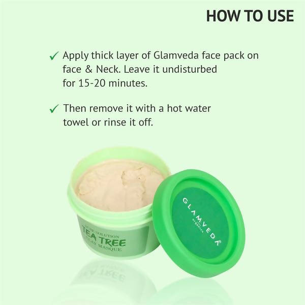 Glamveda Acne Solution Tea Tree Clay Masque | Grocsy