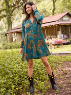 Pimu Ansley Woven Tunic Shirt Dress - Tblue | Grocsy