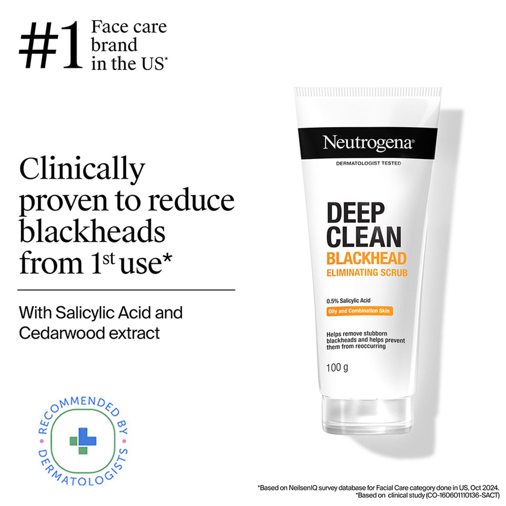 Neutrogena Deep Clean Blackhead Eliminating Face Scrub & Exfoliator with Salicylic Acid | Grocsy