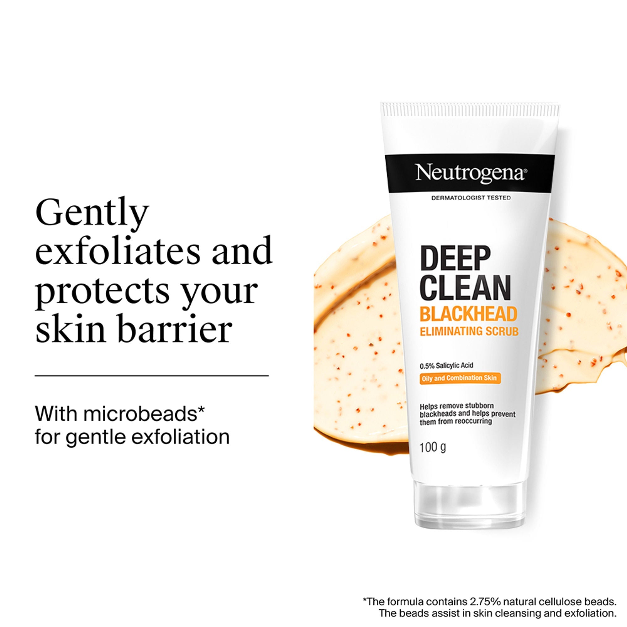 Neutrogena Deep Clean Blackhead Eliminating Face Scrub & Exfoliator with Salicylic Acid | Grocsy