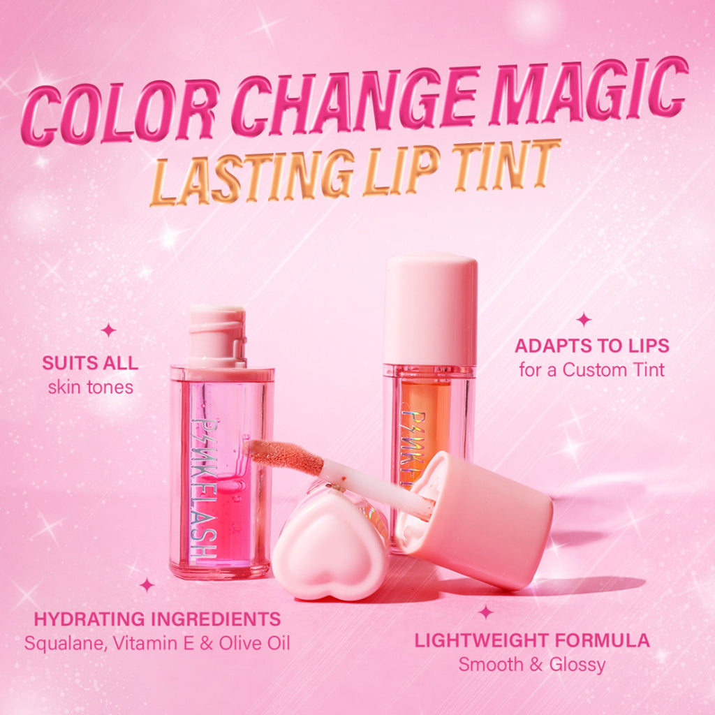 PINKFLASH Color Change Magic Lasting Lip Tint - Hot Pk01 Juicy Peach | Grocsy