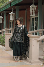 Yash Enterprise Green Silk Party Wear Embroidery Suit Set | Grocsy
