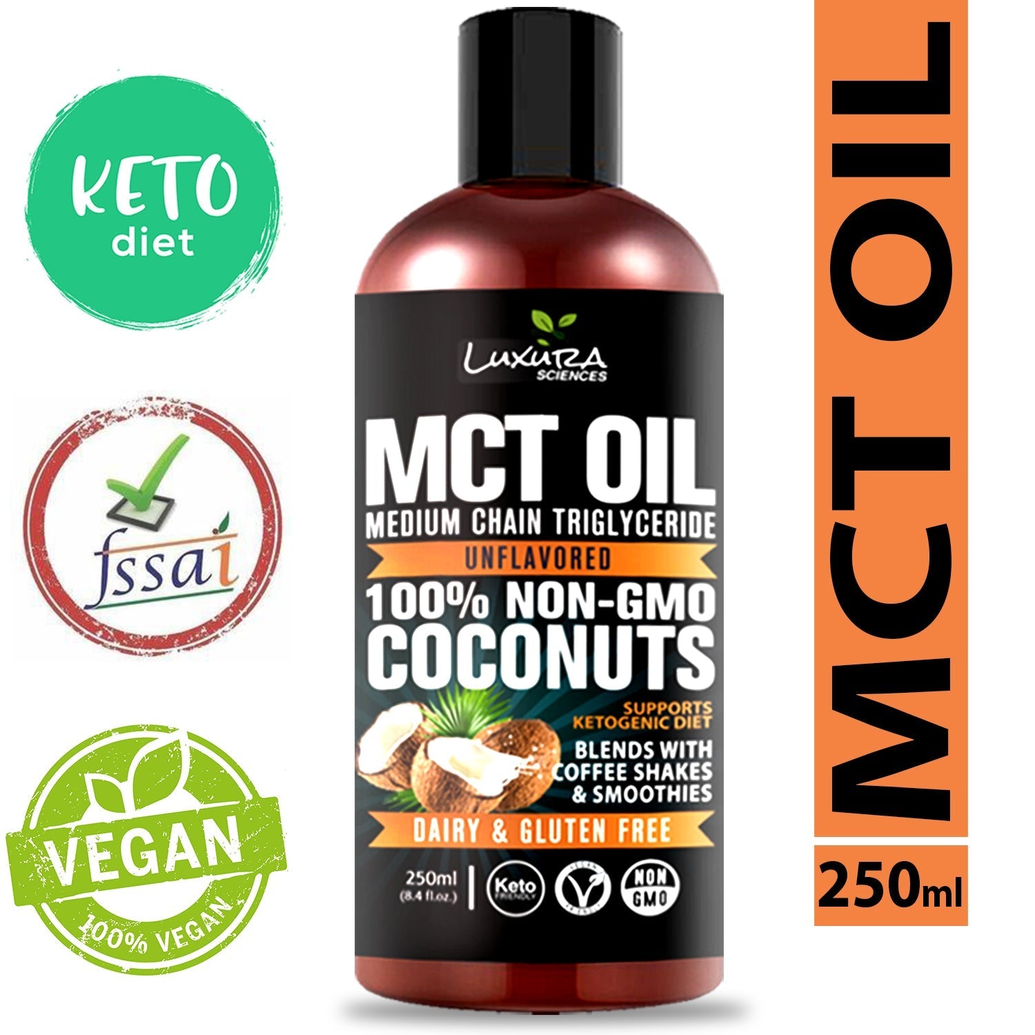 Luxura Sciences MCT Oil Organic for Weight and Energy Management | Grocsy