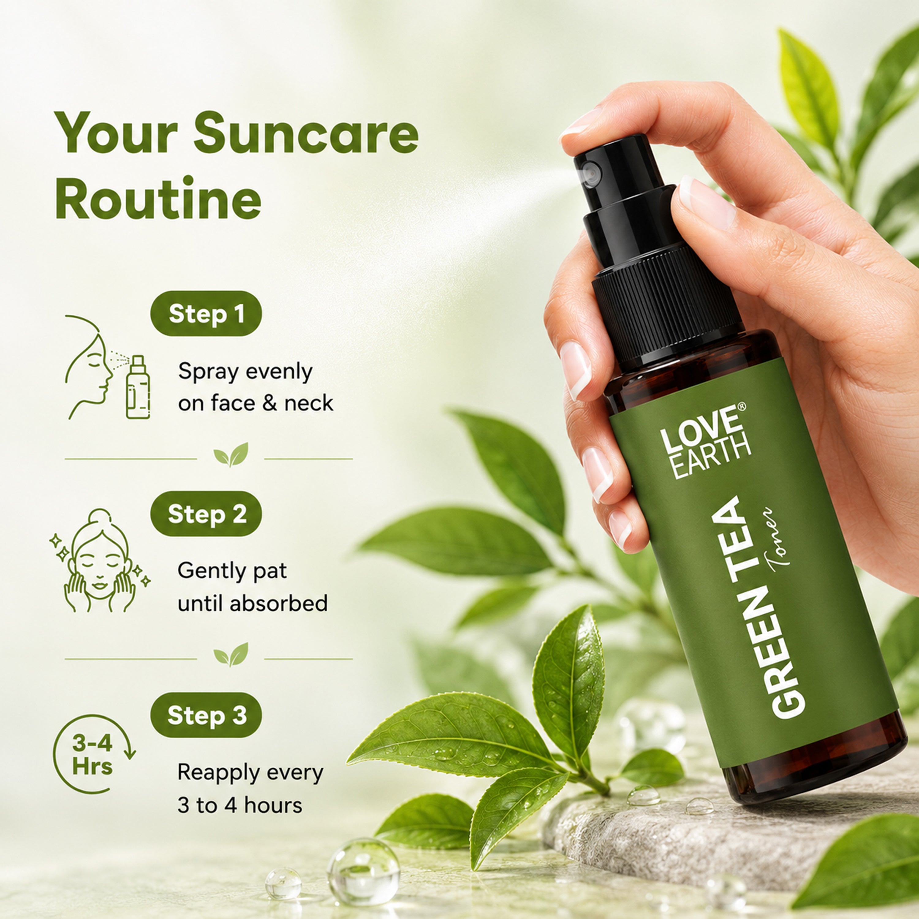 Love Earth Green Tea Toner | Grocsy
