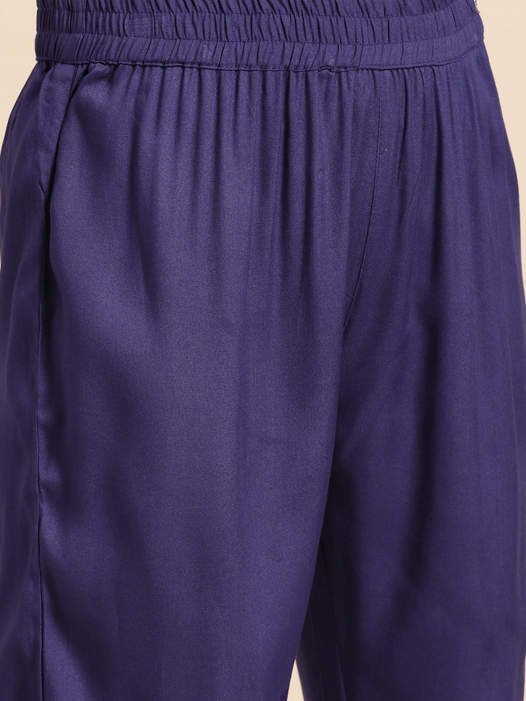 Sangria Bell Sleeves Solid Straight Kurta With Trousers | Grocsy