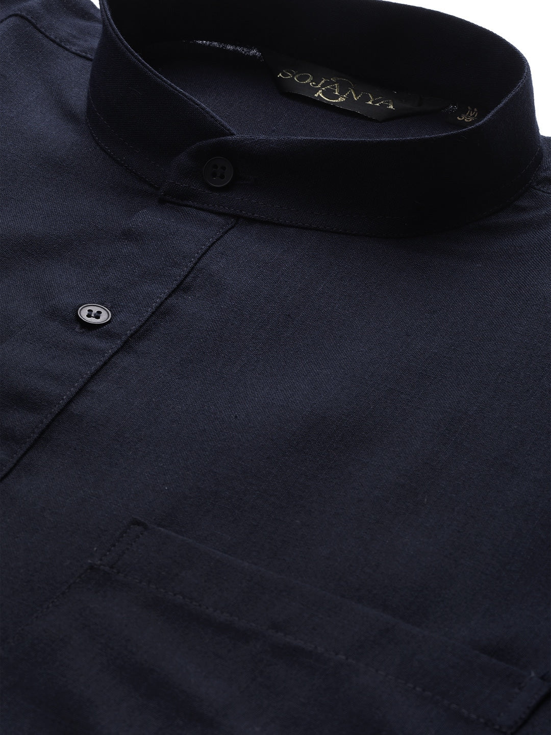 Sojanya Men Navy Blue Solid Straight Kurta | Grocsy