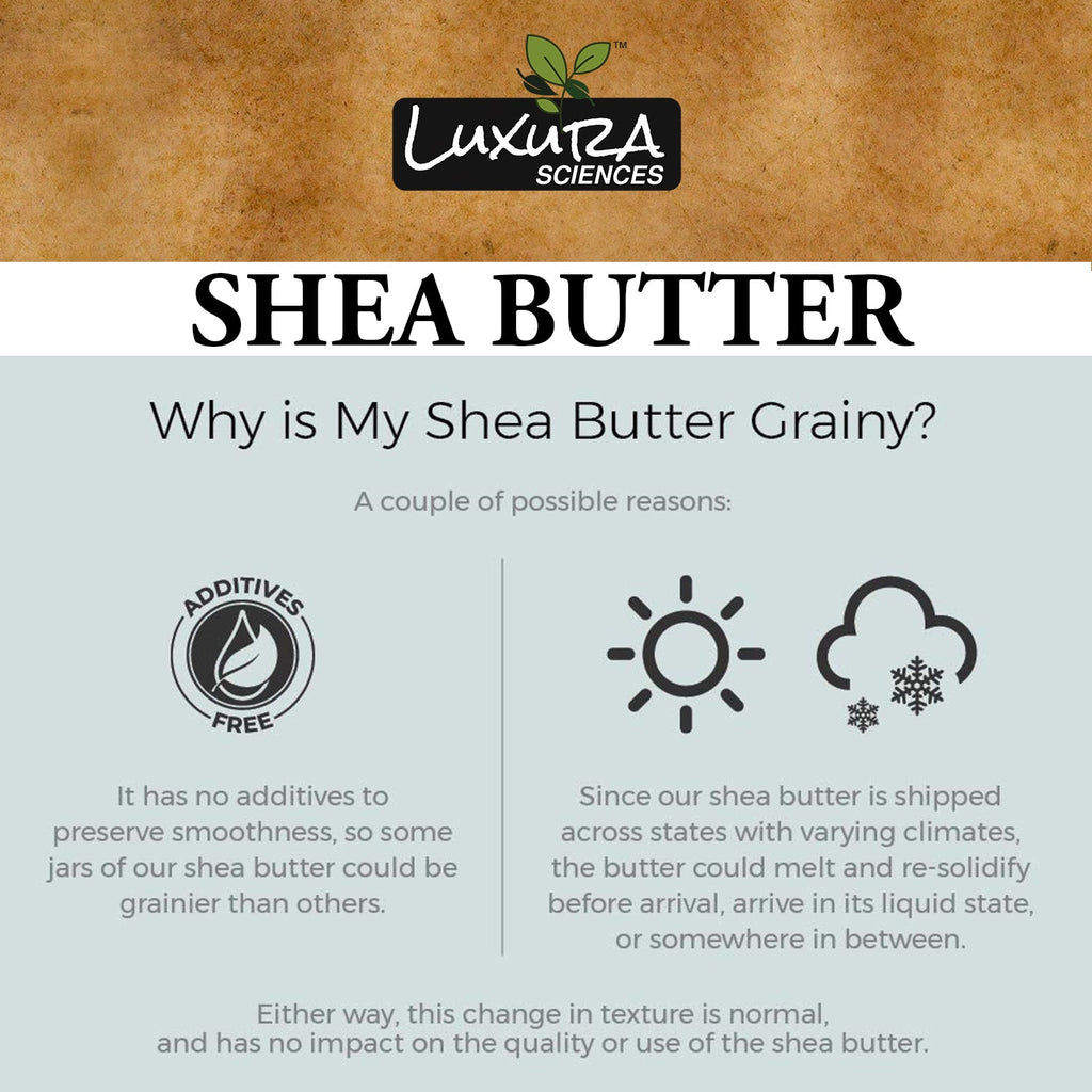 Luxura Sciences African Raw Shea Butter Unrefined Organic Ivory for Skin and Body | Grocsy