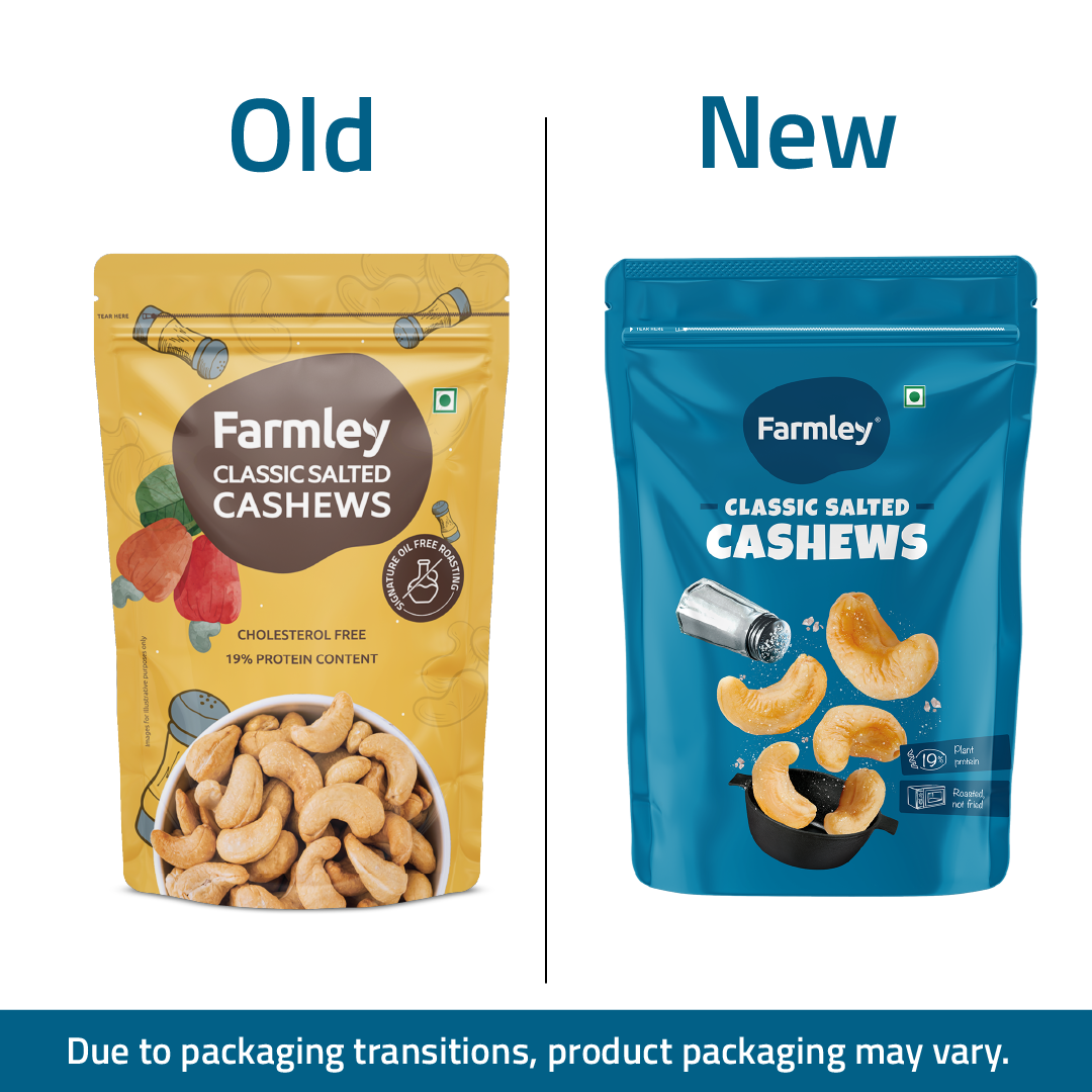 Farmley Classic Salted Cashews - Roasted | Grocsy