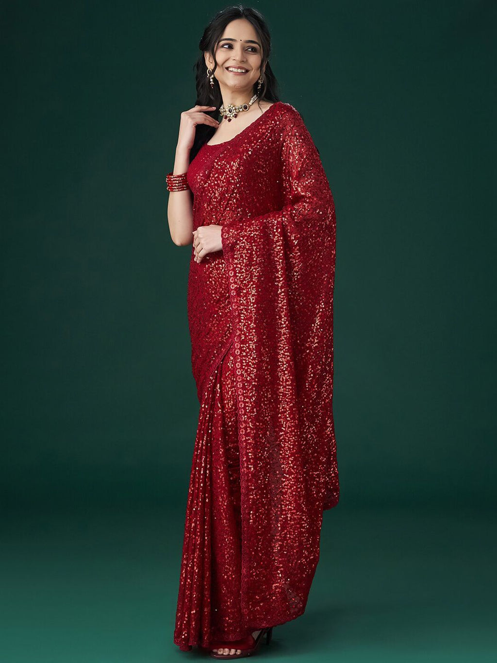 kasee Embellished Sequinned Saree | Grocsy