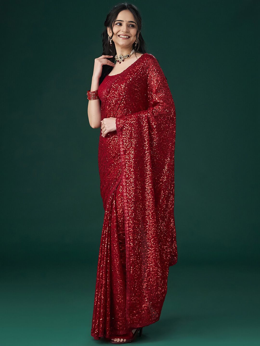 kasee Embellished Sequinned Saree | Grocsy