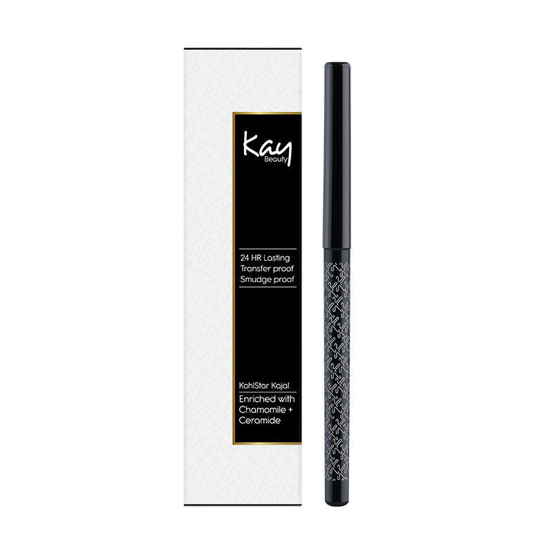 Kay Beauty Waterproof 24 Hour Kajal - Spade Black | Grocsy