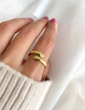 Joban Fashion Golden Brass Adjustable Ring | Grocsy