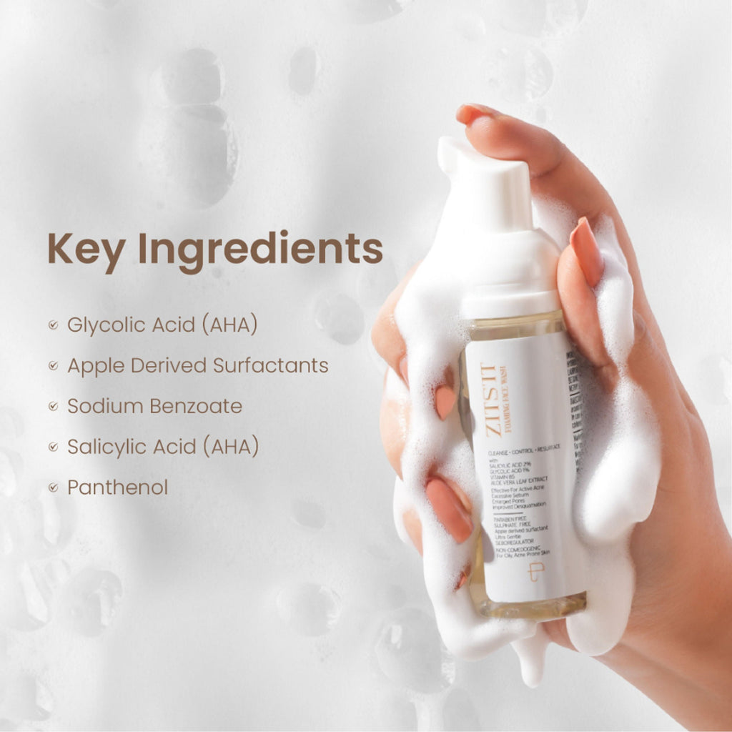 Personal Touch Skincare Zitsit Gentle Foaming Anti Acne Facewash pH 5 For Dry, Oily, Normal & Acne Prone | Grocsy