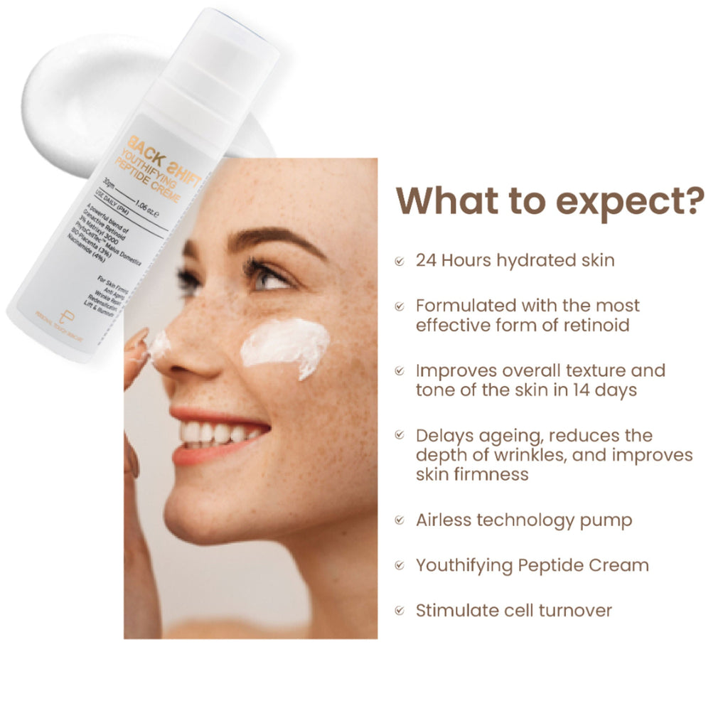 Personal Touch Skincare Backshift Anti Ageing Peptide Cream With Granactive Retinol, Bio Placenta & Niacinamide | Grocsy