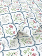 haus & kinder Blue & White Ethnic Motifs 186 TC King Bedsheet with 2 Pillow Covers | Grocsy