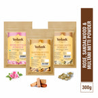 Vedask SandalWood Powder, Rose & Multani Mitti Powder | Grocsy