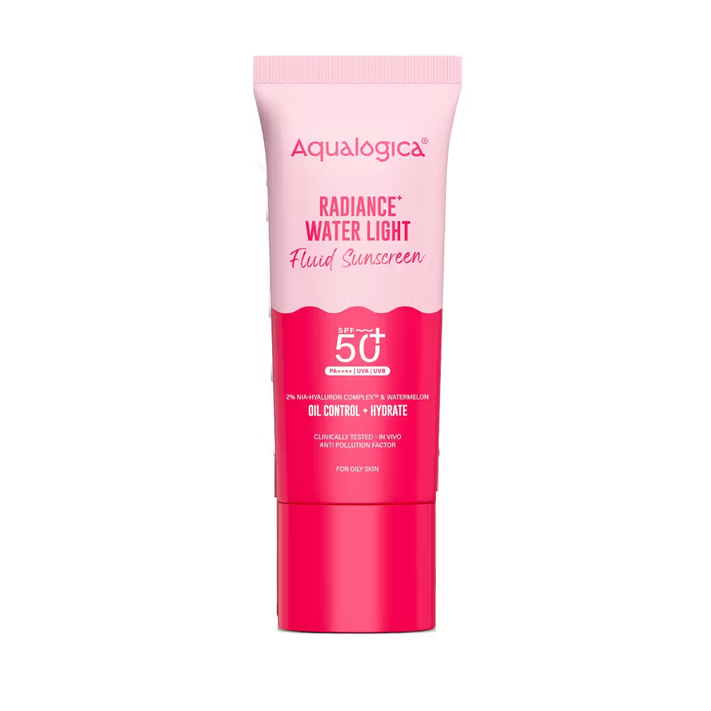 Aqualogica Radiance+ Oil Control Fluid Sunscreen SPF50+ PA++++ | Grocsy