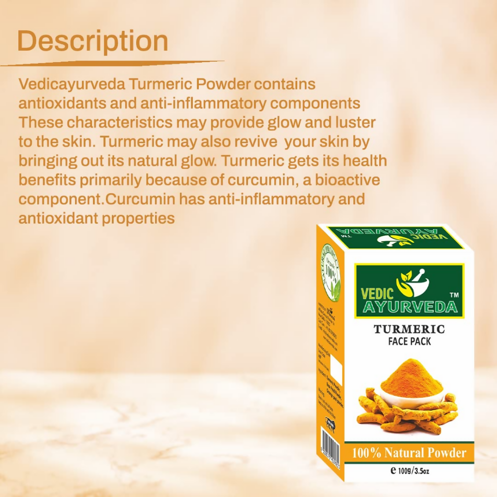 VedicAyurveda Turmeric Face Pack Powder | Grocsy