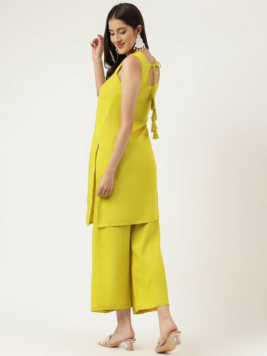 Joban Fashion Mustard Rayon and Embroidered Work Straight Kurta Bottom Set | Grocsy