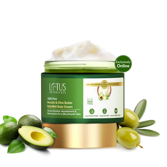 Lotus Botanicals 100% Pure Avocado & Olive Butter HydraMelt Body Cream | Grocsy