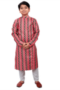 DEIANA'S Casual Designer Kurta Pyjama Set For Boys And kids (Pink With Black) | Grocsy