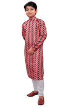 DEIANA'S Casual Designer Kurta Pyjama Set For Boys And kids (Pink With Black) | Grocsy