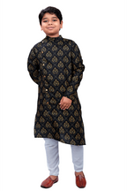DEIANA'S Casual Designer Kurta Pyjama Set For Boys And kids (Black With Golden) | Grocsy