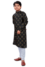 DEIANA'S Casual Designer Kurta Pyjama Set For Boys And kids (Black With Golden) | Grocsy