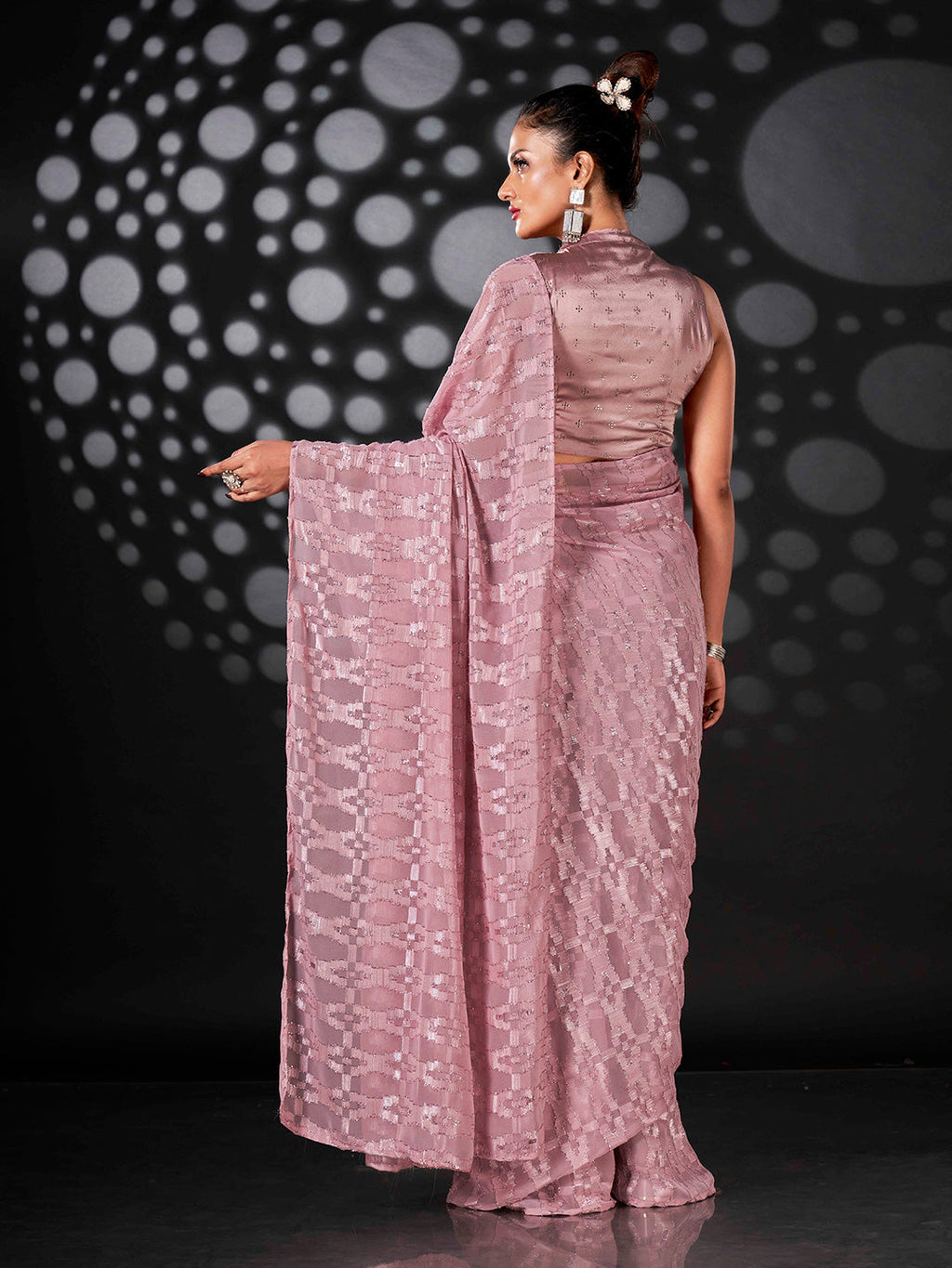 Tikhi Imli Ethnic Motifs Woven Design Ready to Wear Saree | Grocsy
