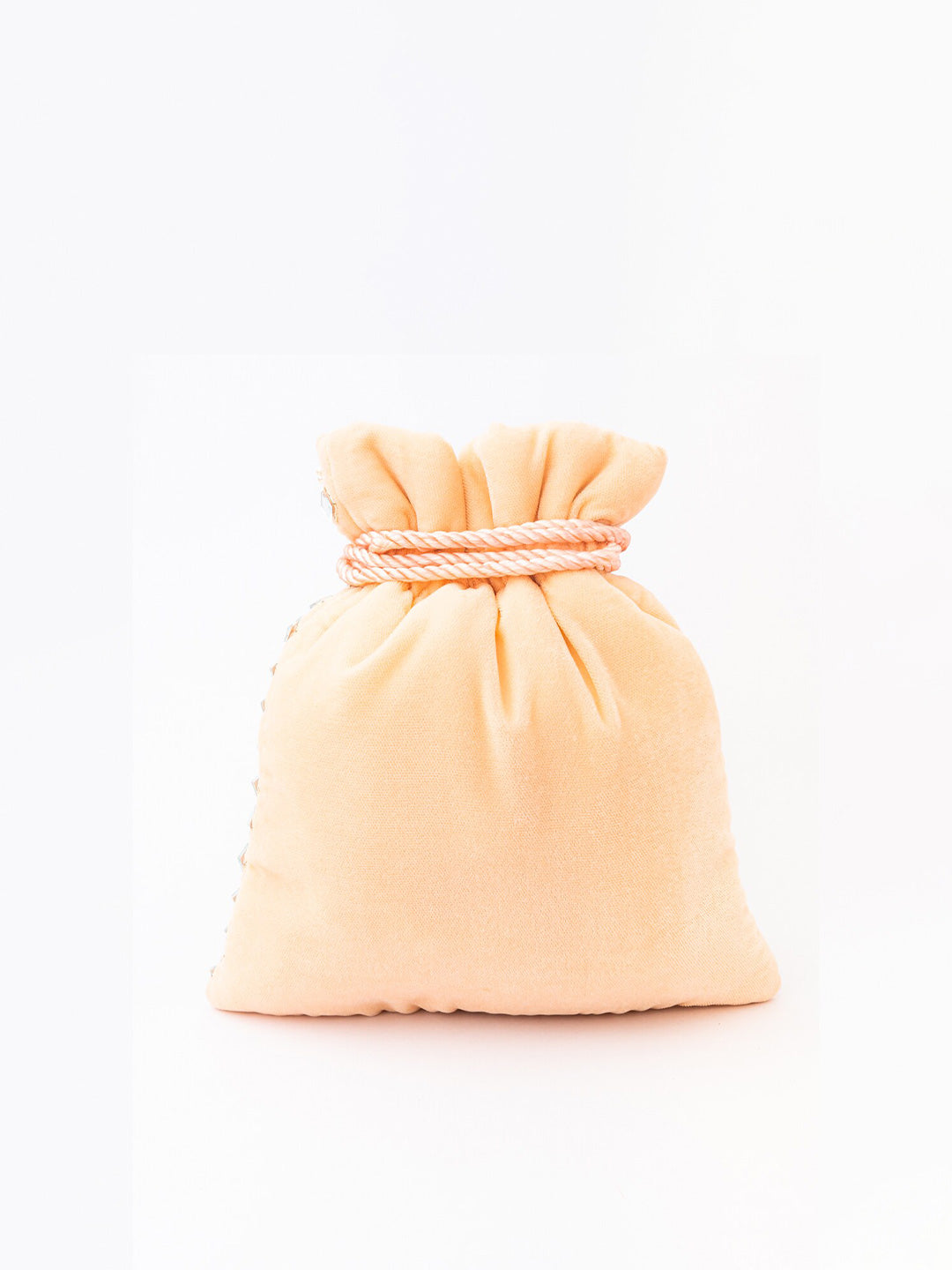 NR By Nidhi Rathi Peach-Coloured & White Embroidered Potli Clutch | Grocsy