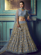 Tulsi Art Grey Sequins Soft Net Party Wear Lehenga Choli | Grocsy