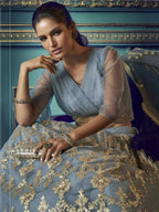 Tulsi Art Grey Sequins Soft Net Party Wear Lehenga Choli | Grocsy