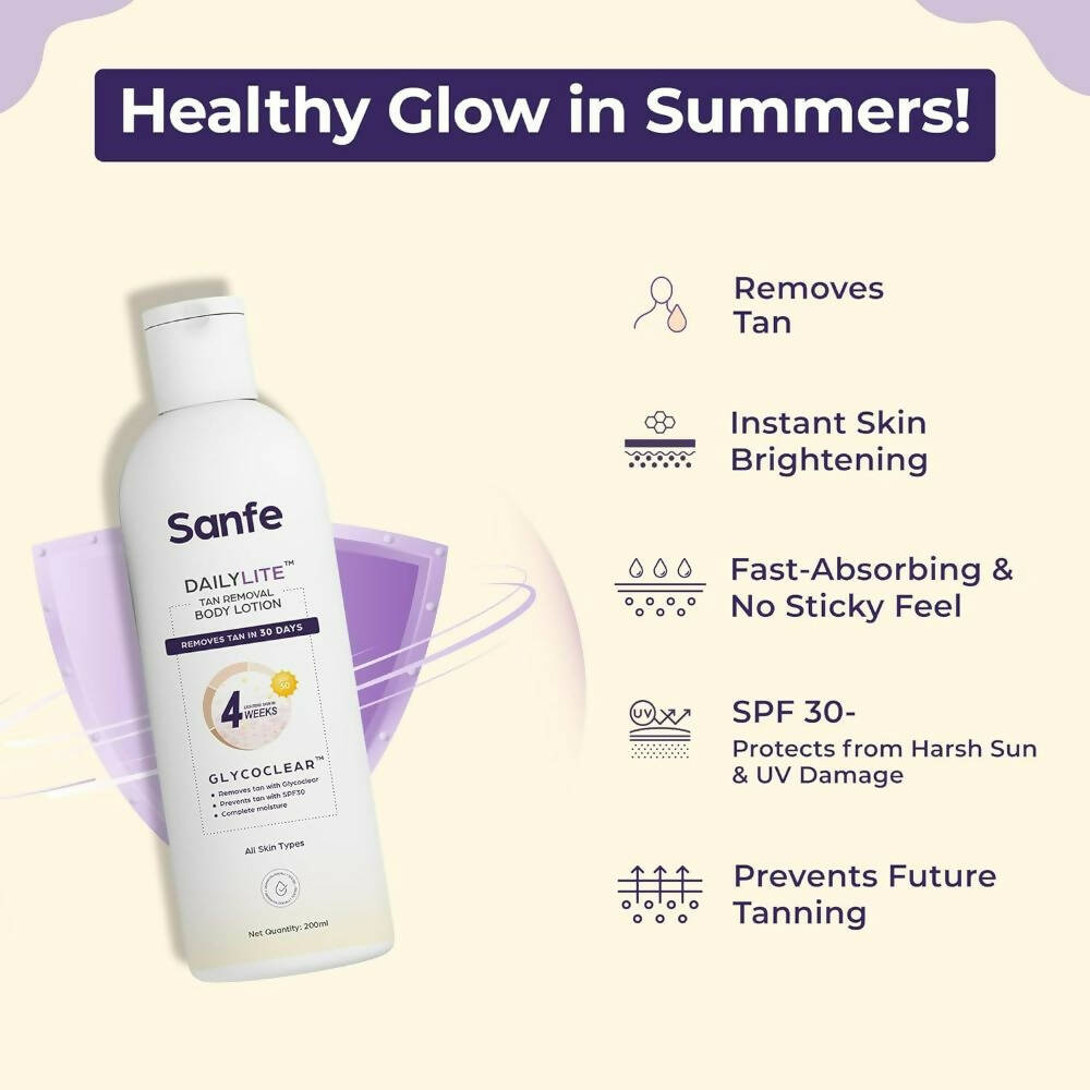 Sanfe DailyLite Tan Removal Body Lotion For Women | Grocsy