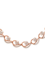 Saraf RS Jewellery Rose Gold-Polished White AD-Studded Jewellery Set | Grocsy