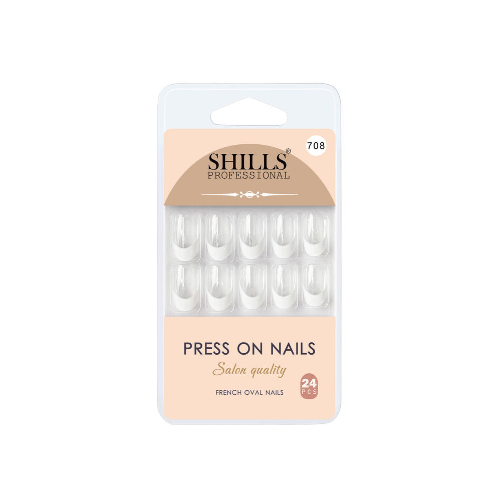 Shills Professional Reusable Press On Nails French Oval - SPN708 | Grocsy