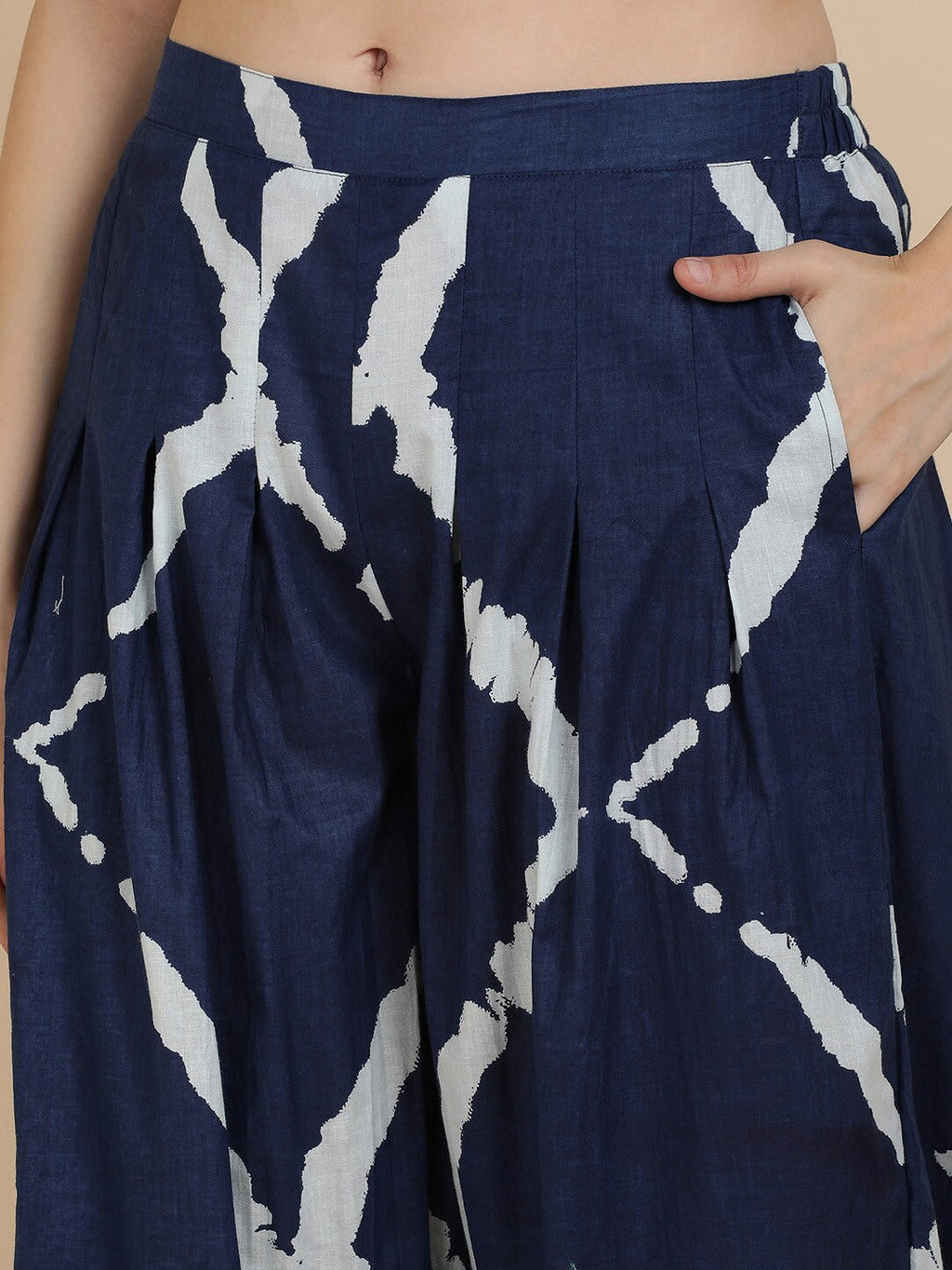 Sangria Women Navy Blue Pure Cotton Kurta with Salwar | Grocsy
