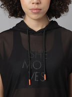 MKH Typography Printed Dri-FIT Hooded Relaxed Fit T-shirt | Grocsy