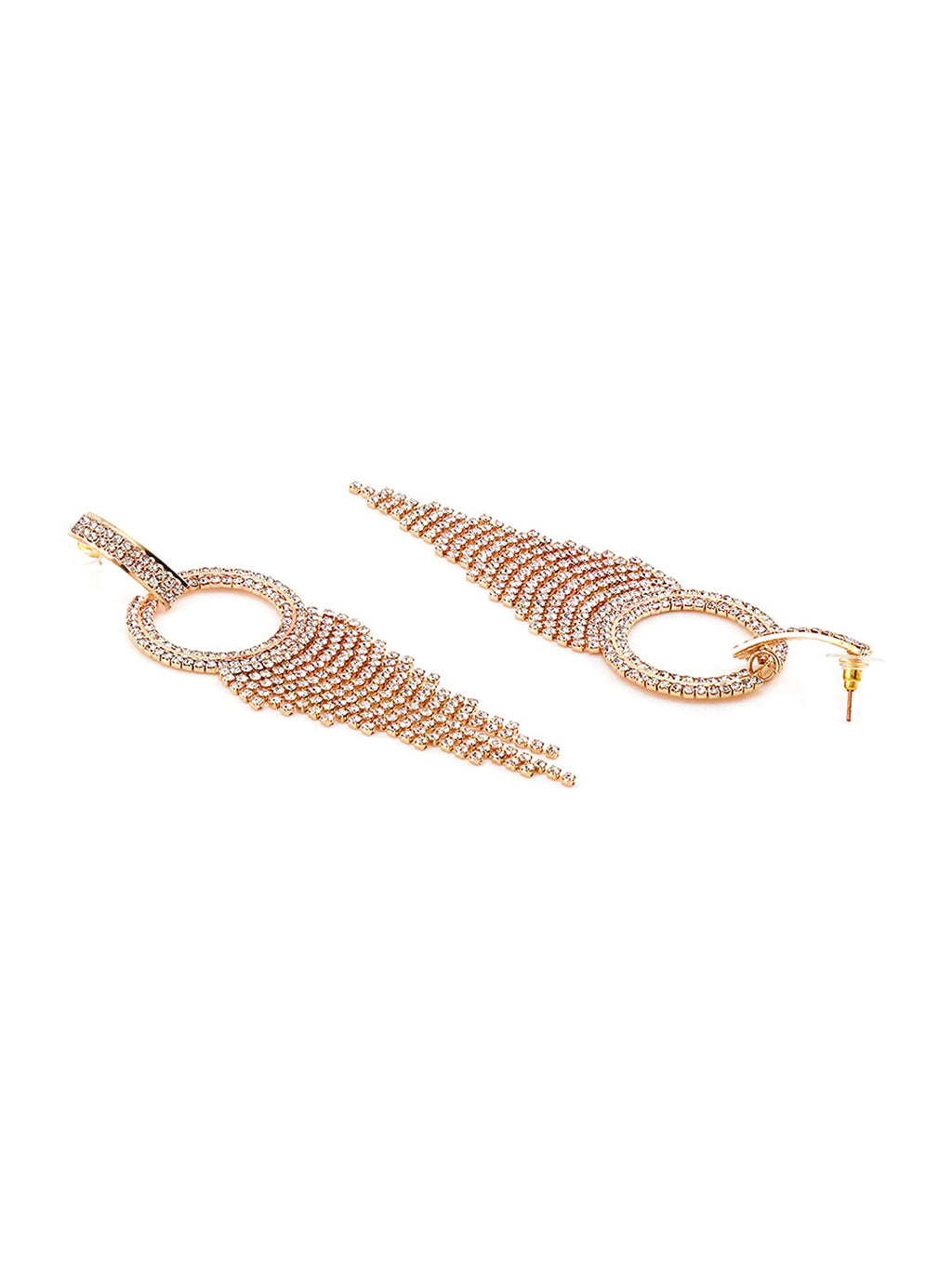 Yellow Chimes Gold-Toned Contemporary Drop Earrings | Grocsy