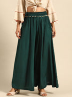 TAG 7 Women Flared Elasticated Ethnic Palazzos | Grocsy