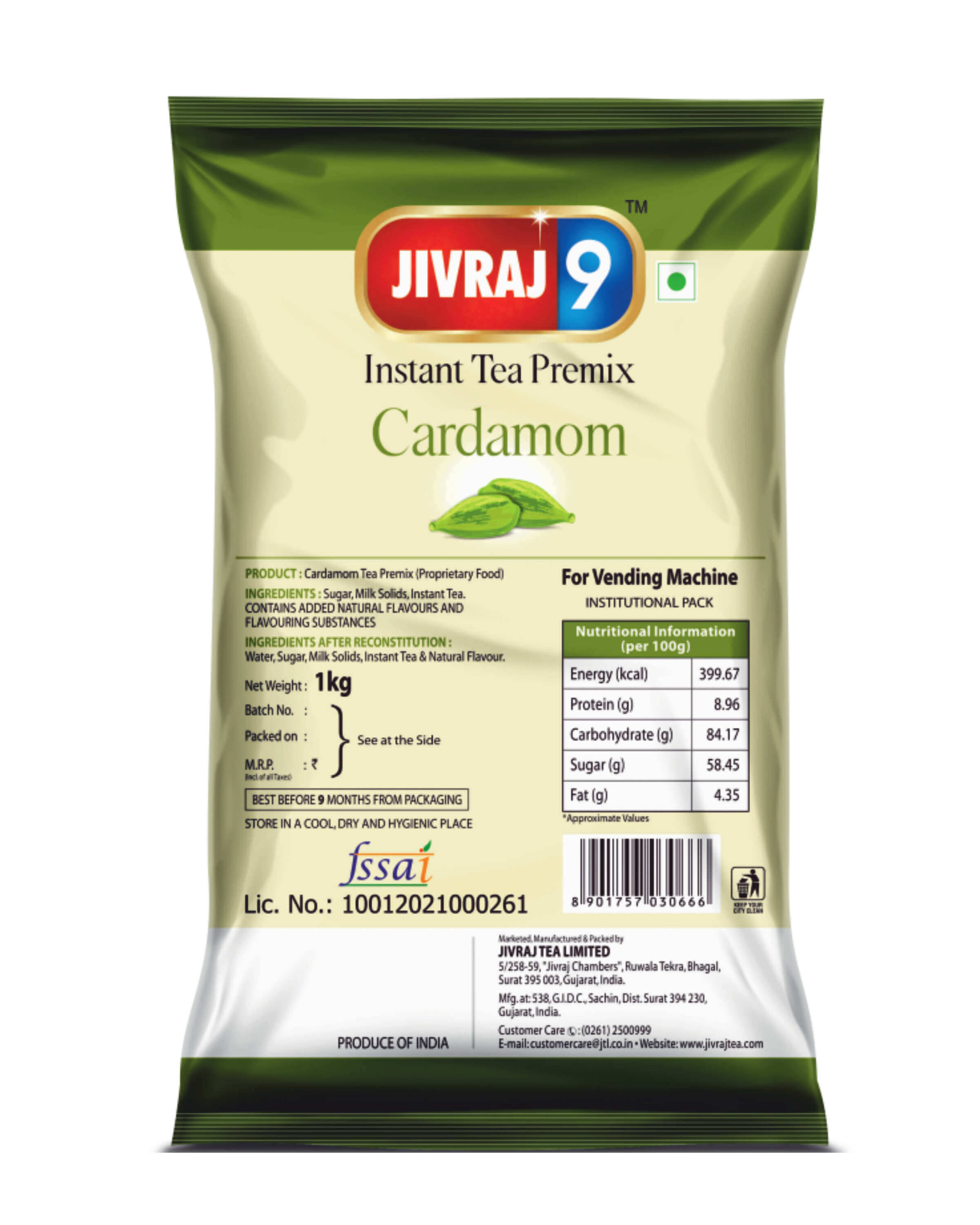 jivraj9 Tea Cardamom Premix Tea | Grocsy