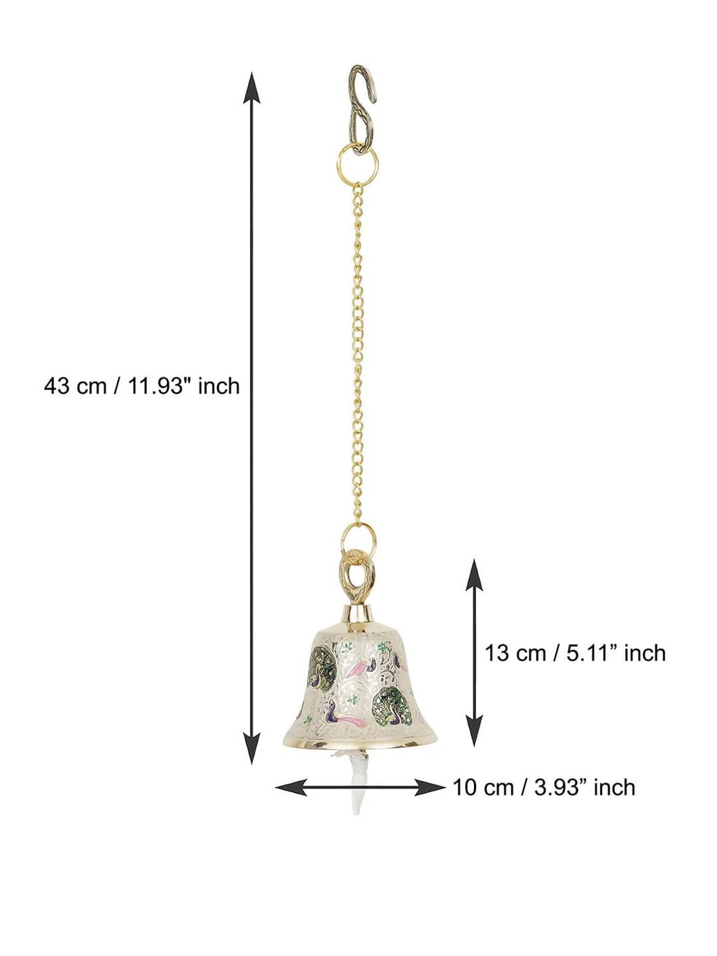eCraftIndia Multicoloured Brass Hanging Pooja Bell Showpieces | Grocsy