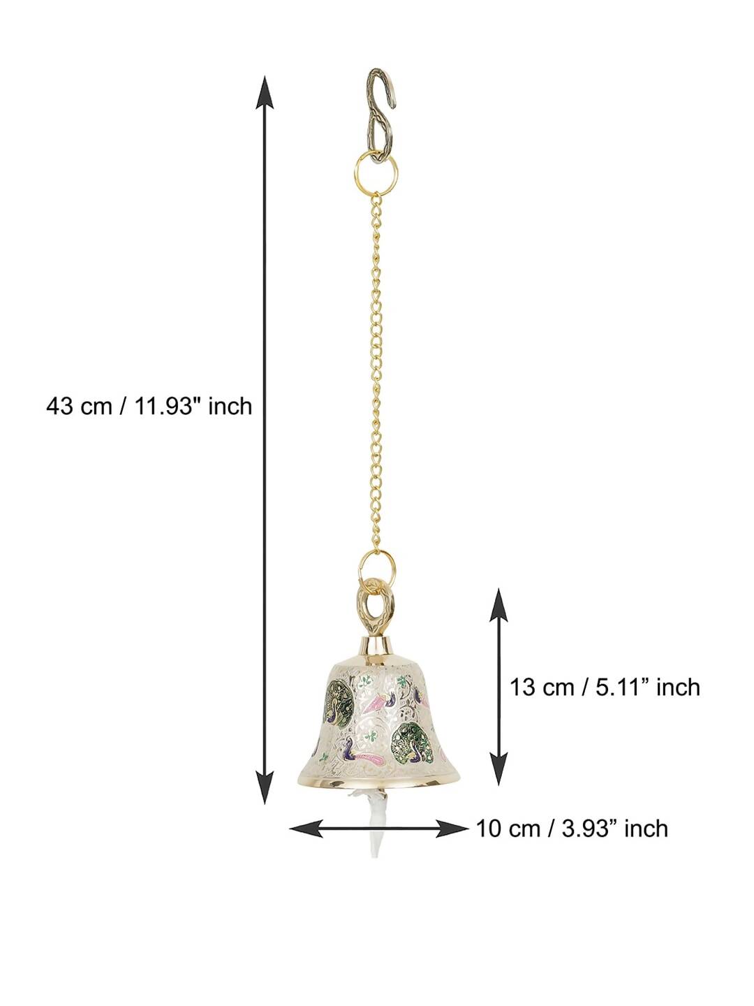 eCraftIndia Multicoloured Brass Hanging Pooja Bell Showpieces | Grocsy