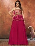 Myra Pink Georgette Embroidered Designer Suit | Grocsy