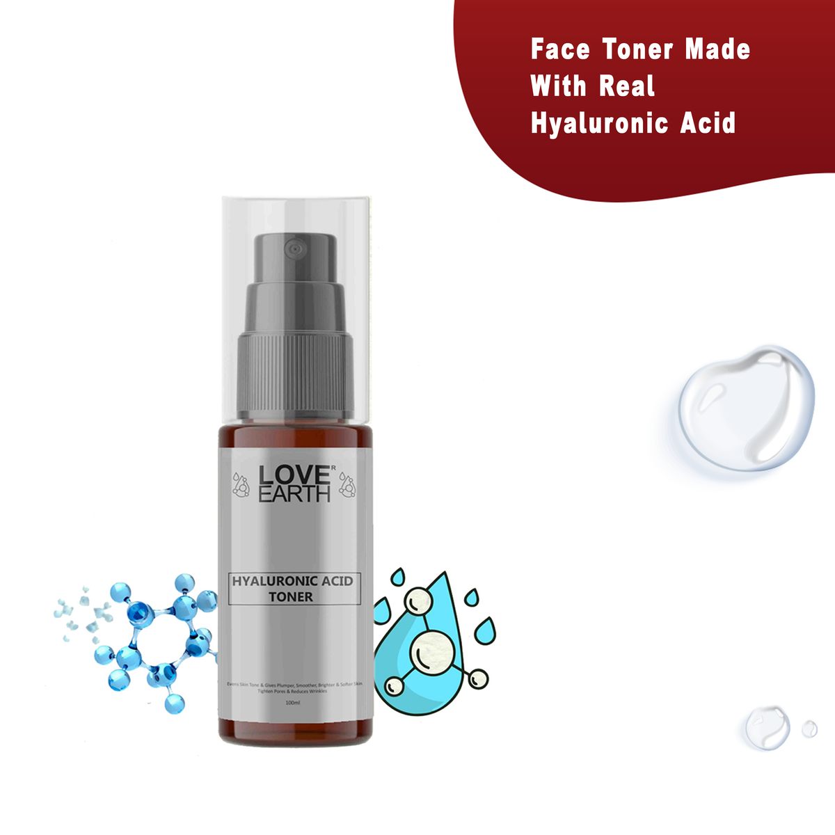 Love Earth Hyaluronic Acid Toner | Grocsy