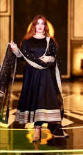 Yash Enterprise Black Rayon Cotton Embroidery Party Wear Suit Set | Grocsy