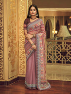Myra Multicolour Gorgette Designer Saree | Grocsy