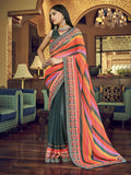 Myra Multicolour Gorgette Designer Saree | Grocsy